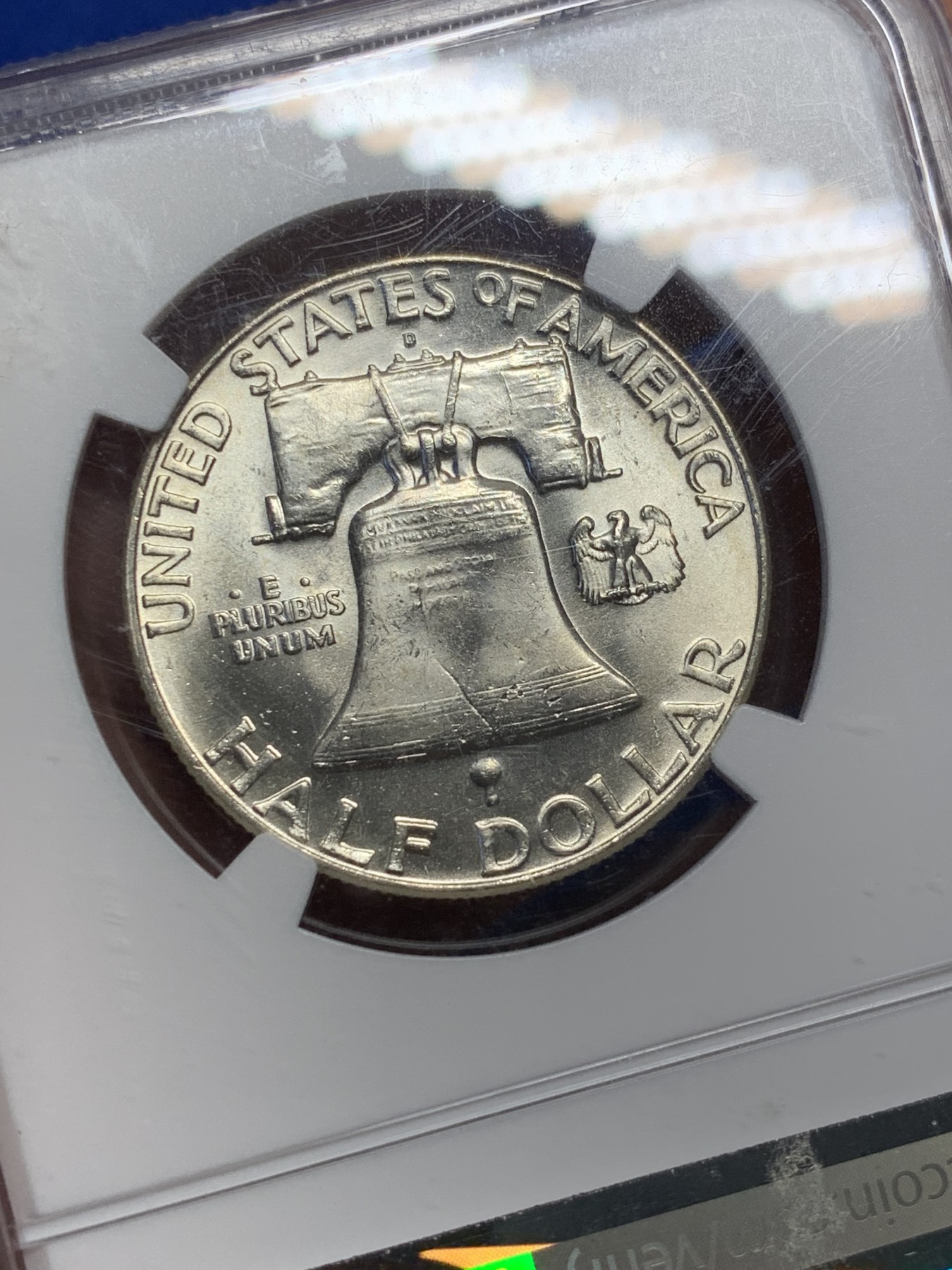 《竞宝斋》第208场-周日，周一 2场 (全场包邮) NGC-MS63  美国 1962年 50分银币 富兰克林头像 丝滑底板