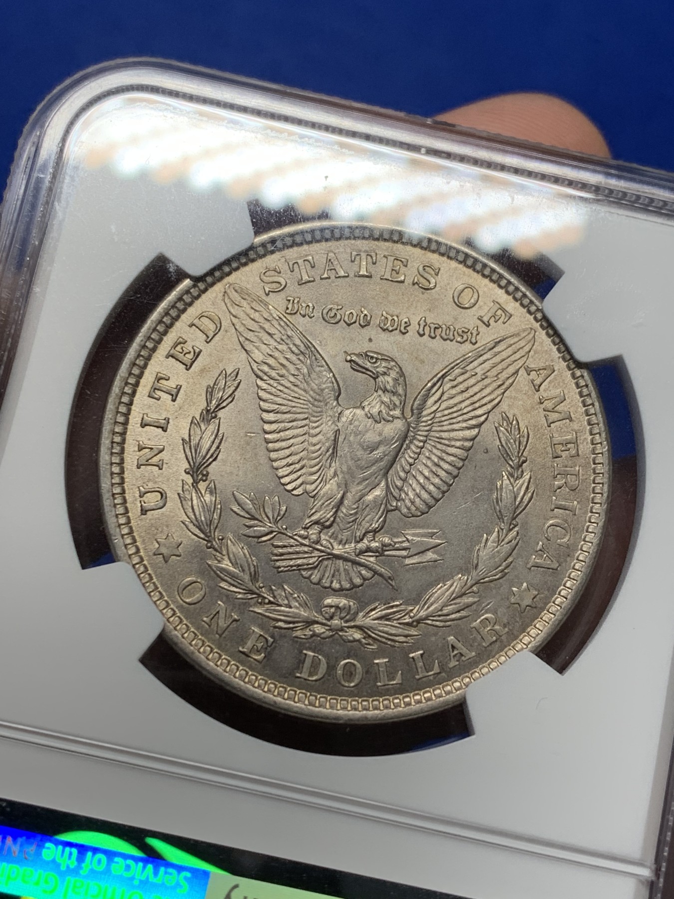 《竞宝斋》第208场-周日，周一 2场 (全场包邮) NGC-MS64 美国1921年摩根银币，底板洁净