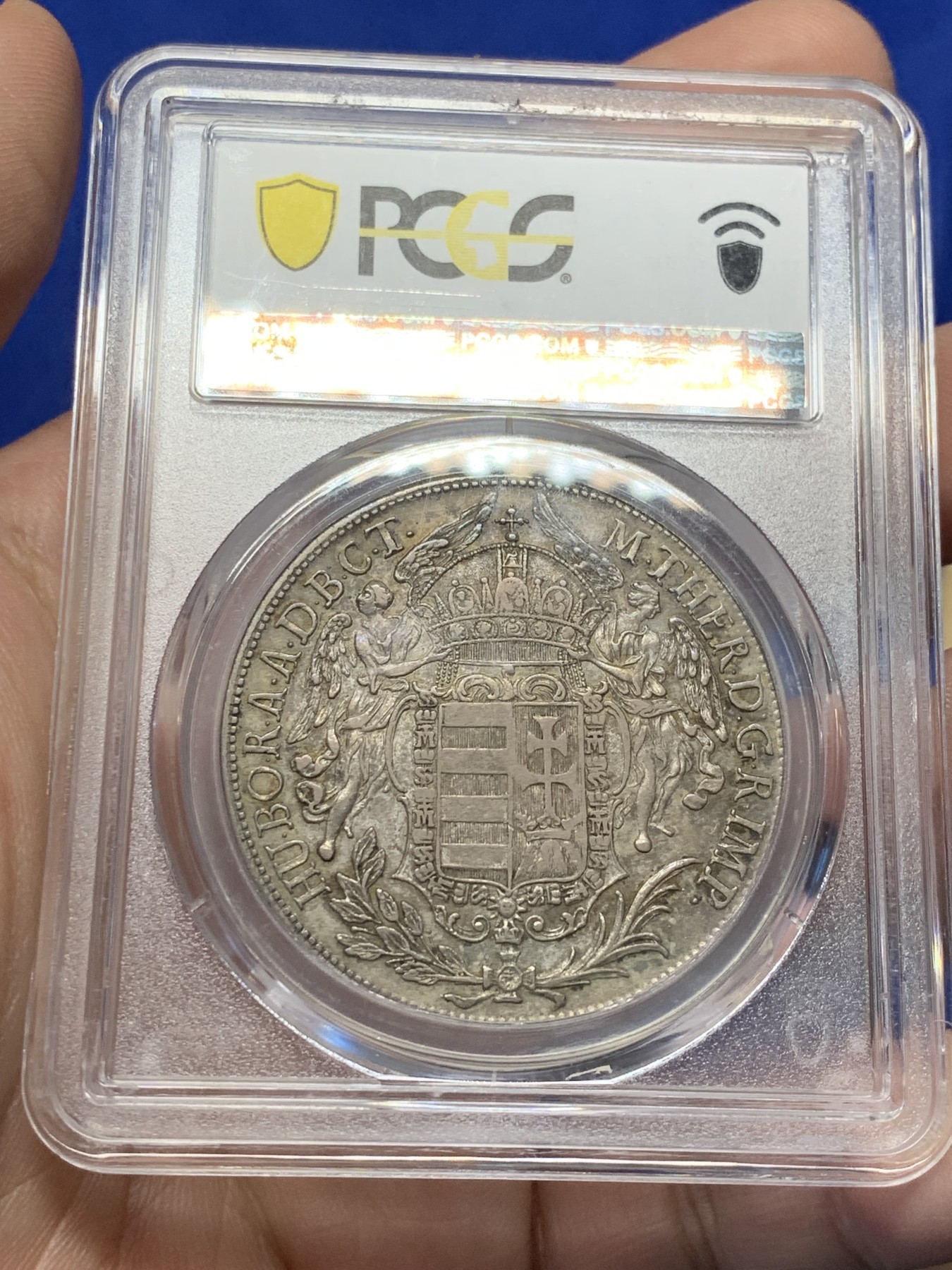 《竞宝斋》第208场-周日，周一 2场 (全场包邮) PCGS AU50 匈牙利1771-K EVM-D版圣母抱子1泰勒银币，少见版唯一冠军分，五彩包浆
