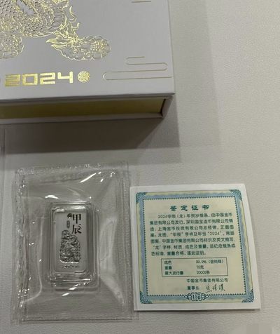 【金钰满堂钱币】拍卖第二十期 福利多多 大家多多捧场 - 2024年金总龙年15克银条 可佩戴