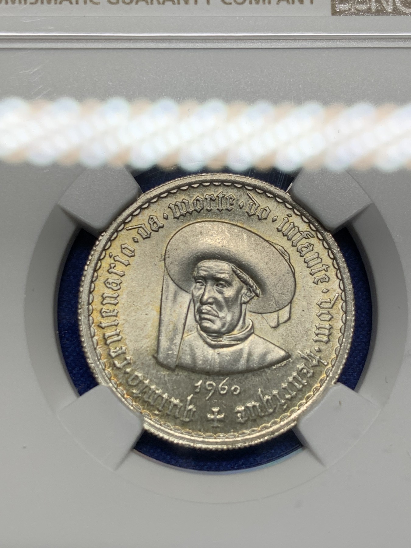 《竞宝斋》第208场-周日，周一 2场 (全场包邮) NGC MS63 葡萄牙1960年5埃斯库多银币