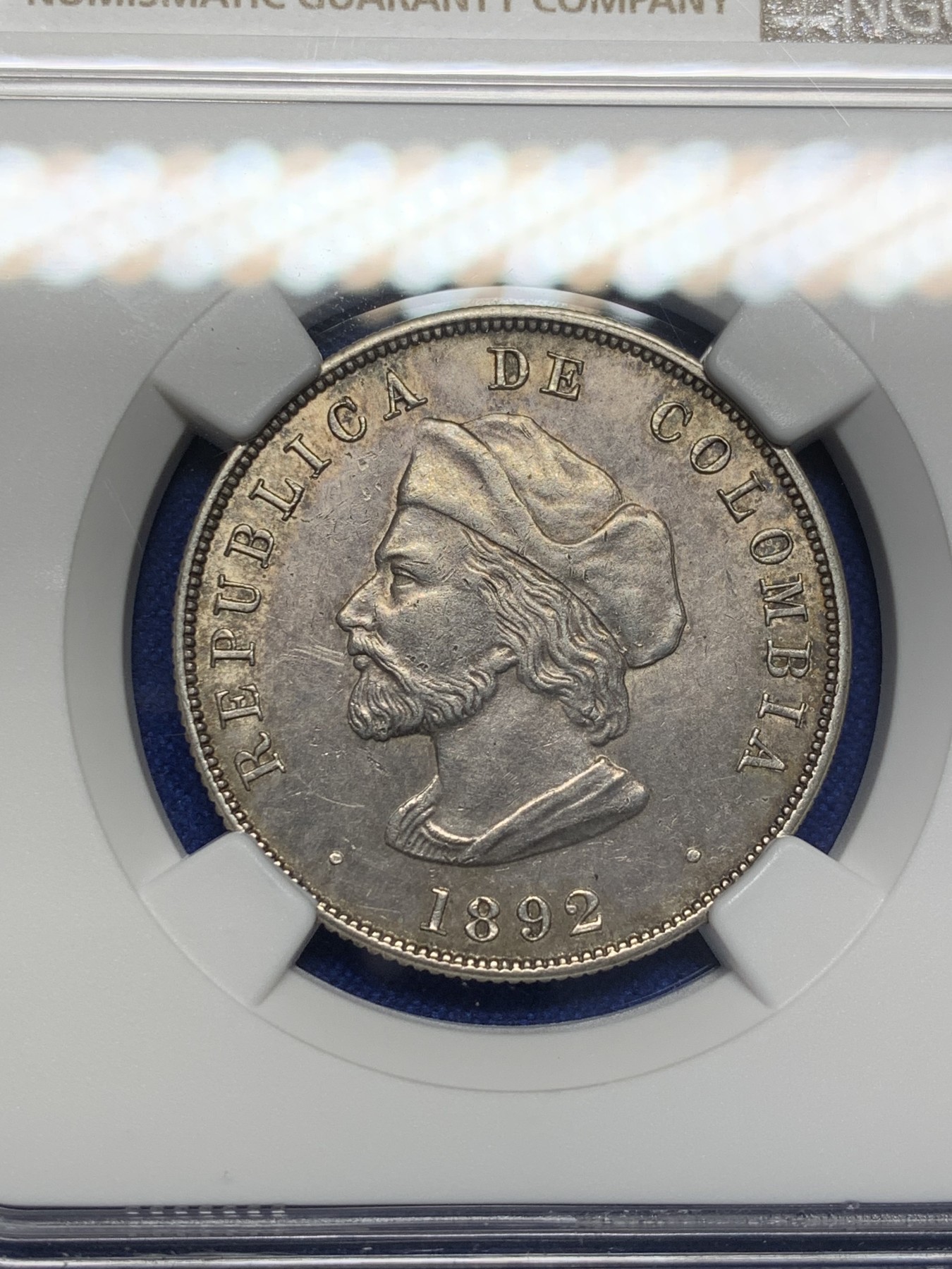 《竞宝斋》第208场-周日，周一 2场 (全场包邮) NGC AUD 1892年哥伦比亚50分银币