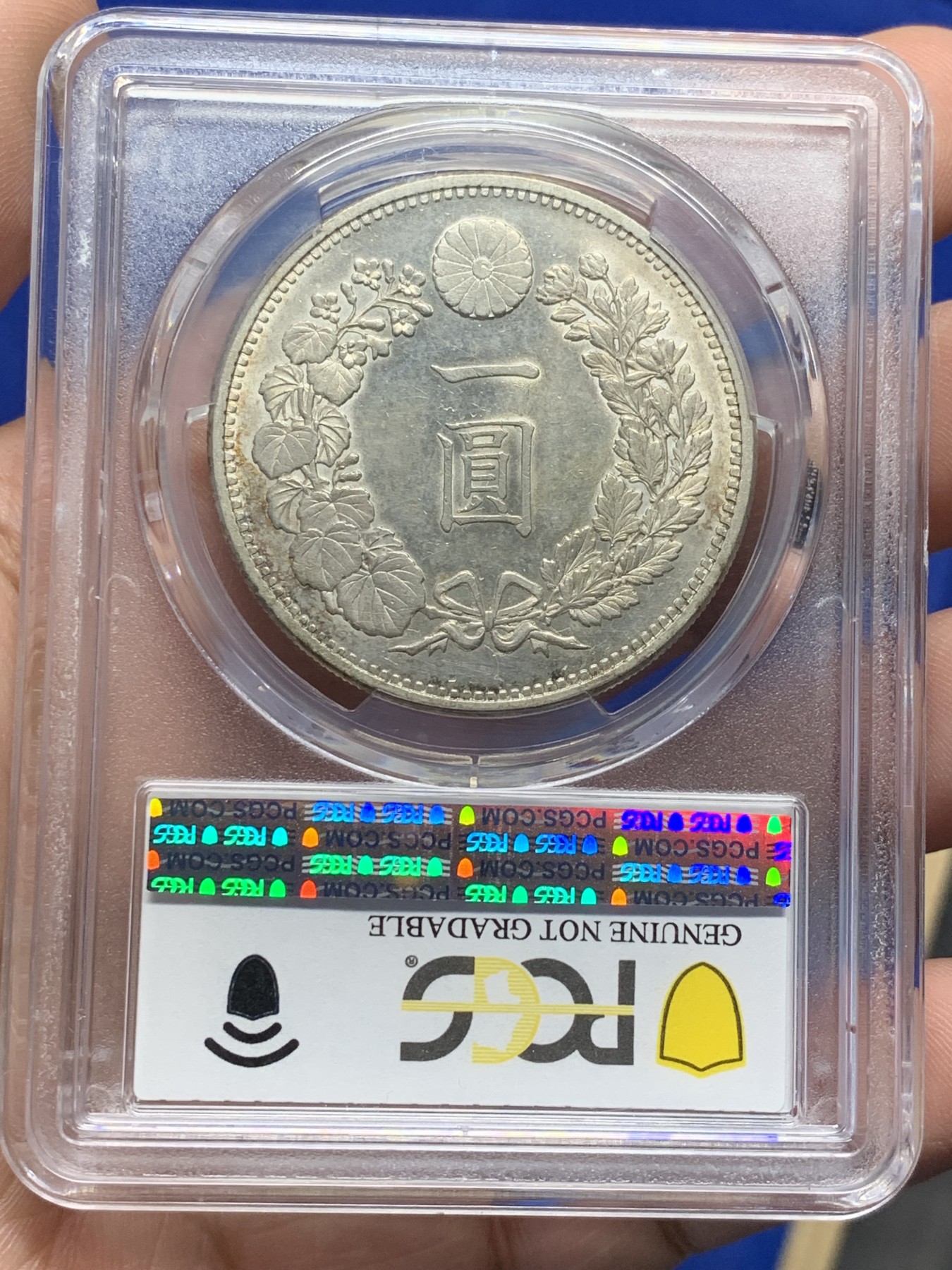 《竞宝斋》第208场-周日，周一 2场 (全场包邮) PCGS-UNCD 日本明治十三年1880龙一圆银币 龙面挺好