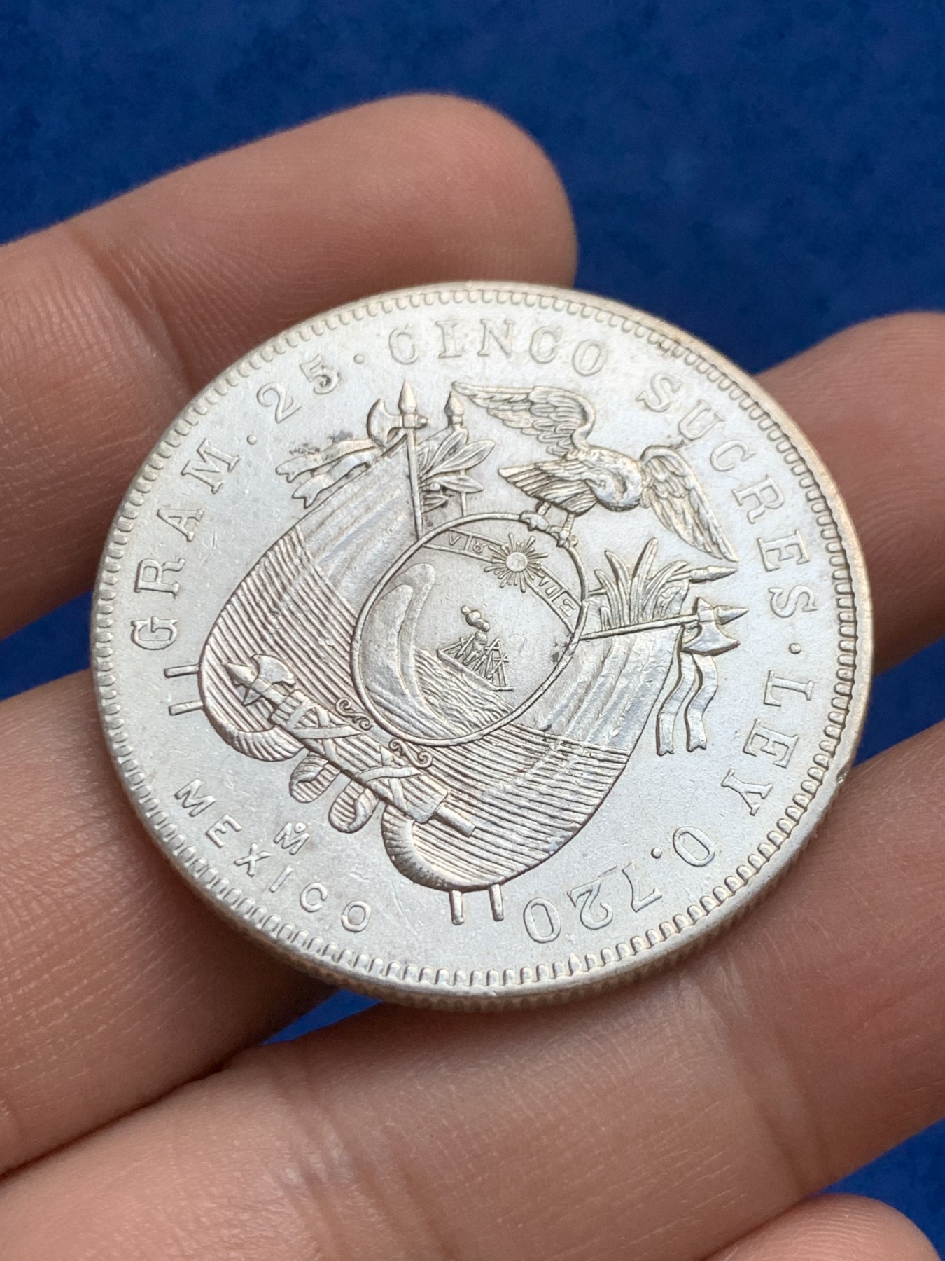 《竞宝斋》第208场-周日，周一 2场 (全场包邮) 厄瓜多尔1943年 苏克雷 大银币