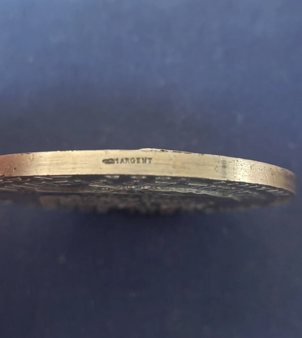 外国章牌第十八期 法国银章，后刻字，5cm76g，Turin 大师装饰风格