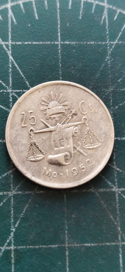 外国硬币初藏散币银币第6场。 - 墨西哥25分银币1952年。
