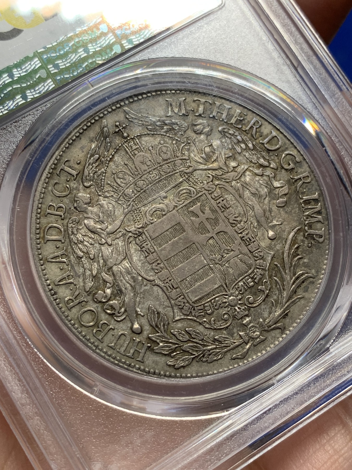 《竞宝斋》第208场-周日，周一 2场 (全场包邮) PCGS AU50 匈牙利1771-K EVM-D版圣母抱子1泰勒银币，少见版唯一冠军分，五彩包浆