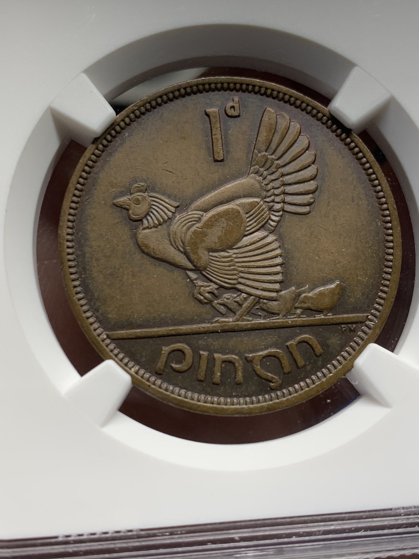 《竞宝斋》第208场-周日，周一 2场 (全场包邮) NGC AU58 1943年爱尔兰1便士铜币