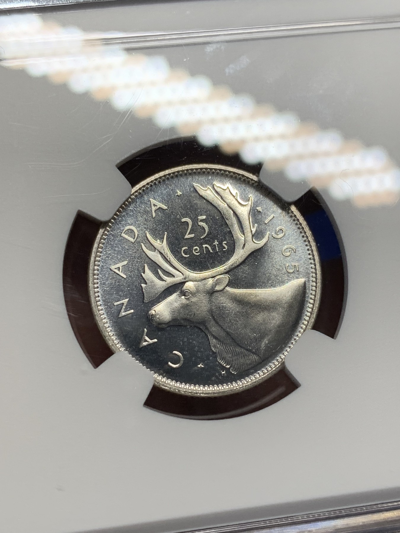 《竞宝斋》第208场-周日，周一 2场 (全场包邮) NGC PL66 加拿大1965年伊丽莎白流通25分银币