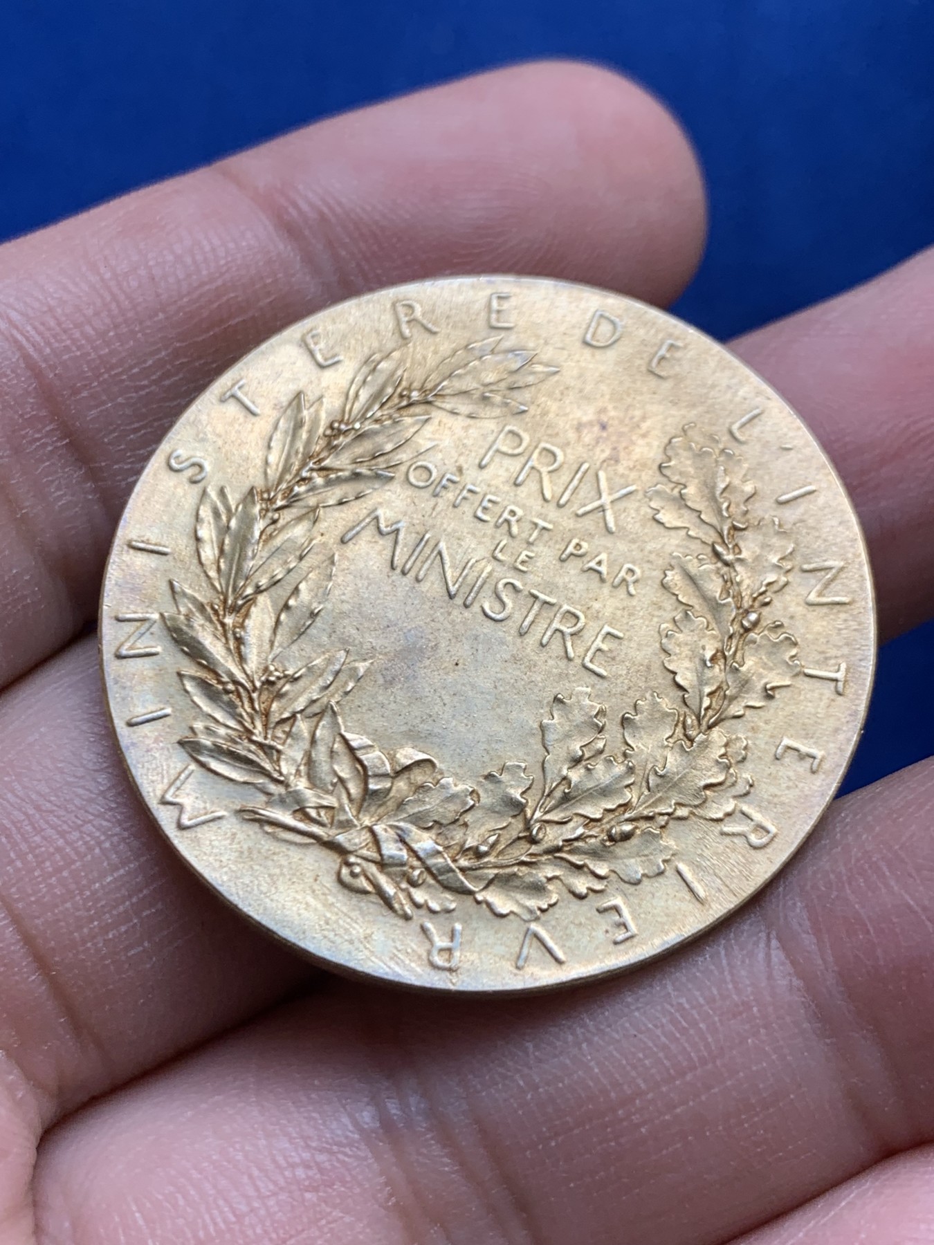 《竞宝斋》第208场-周日，周一 2场 (全场包邮) 法国大师罗蒂作品 戎装玛丽安娜原盒镀金银章，丰饶角边铭，36mm，20g