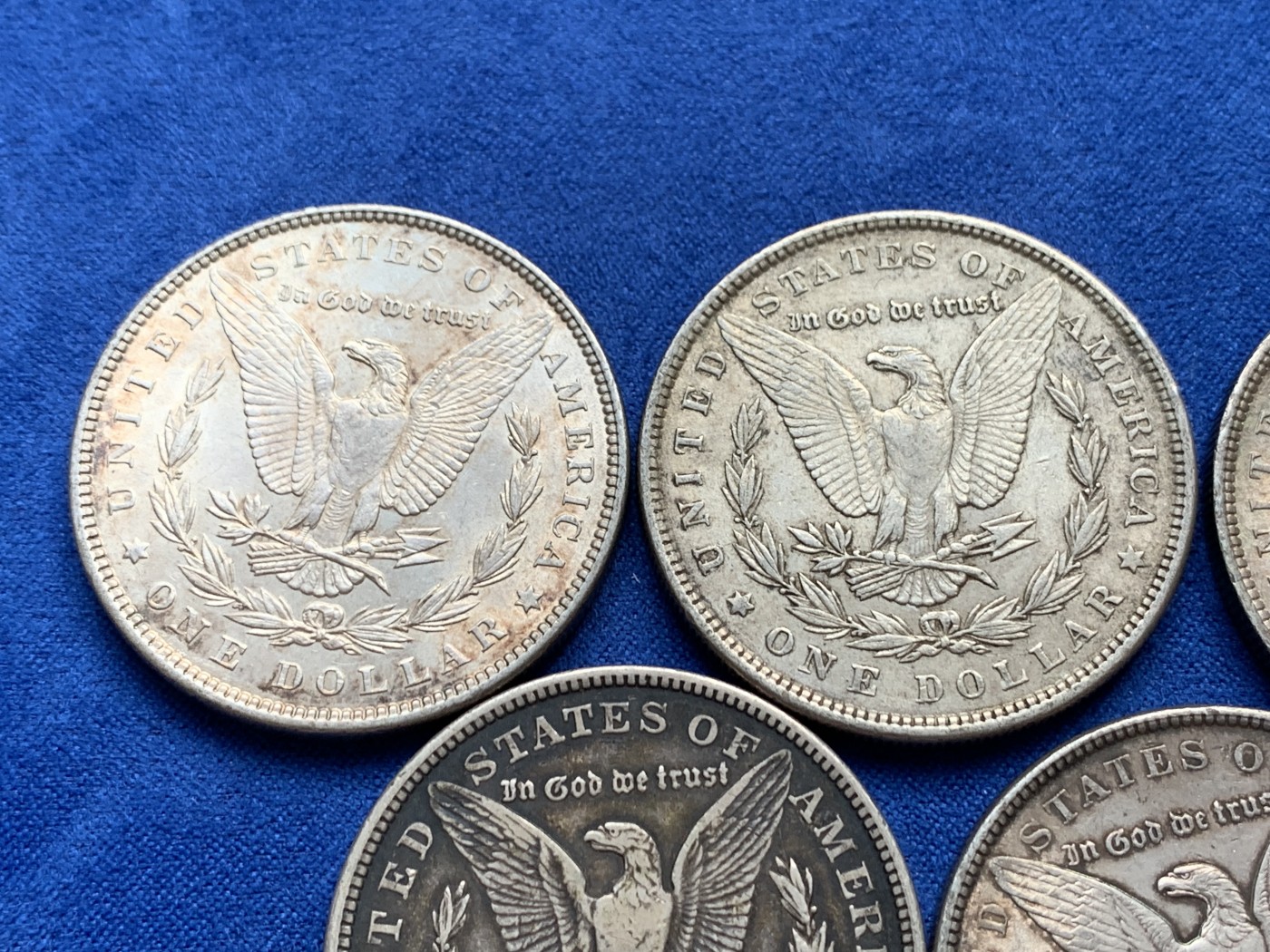 《竞宝斋》第208场-周日，周一 2场 (全场包邮) 5枚一组 美国摩根银币