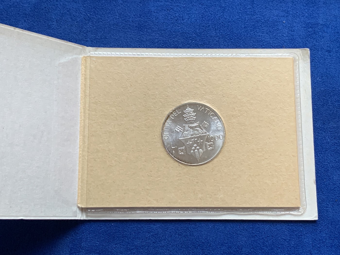 《竞宝斋》第208场-周日，周一 2场 (全场包邮) 卡装 梵蒂冈1978年 约翰保罗一世教皇 1000里拉银币