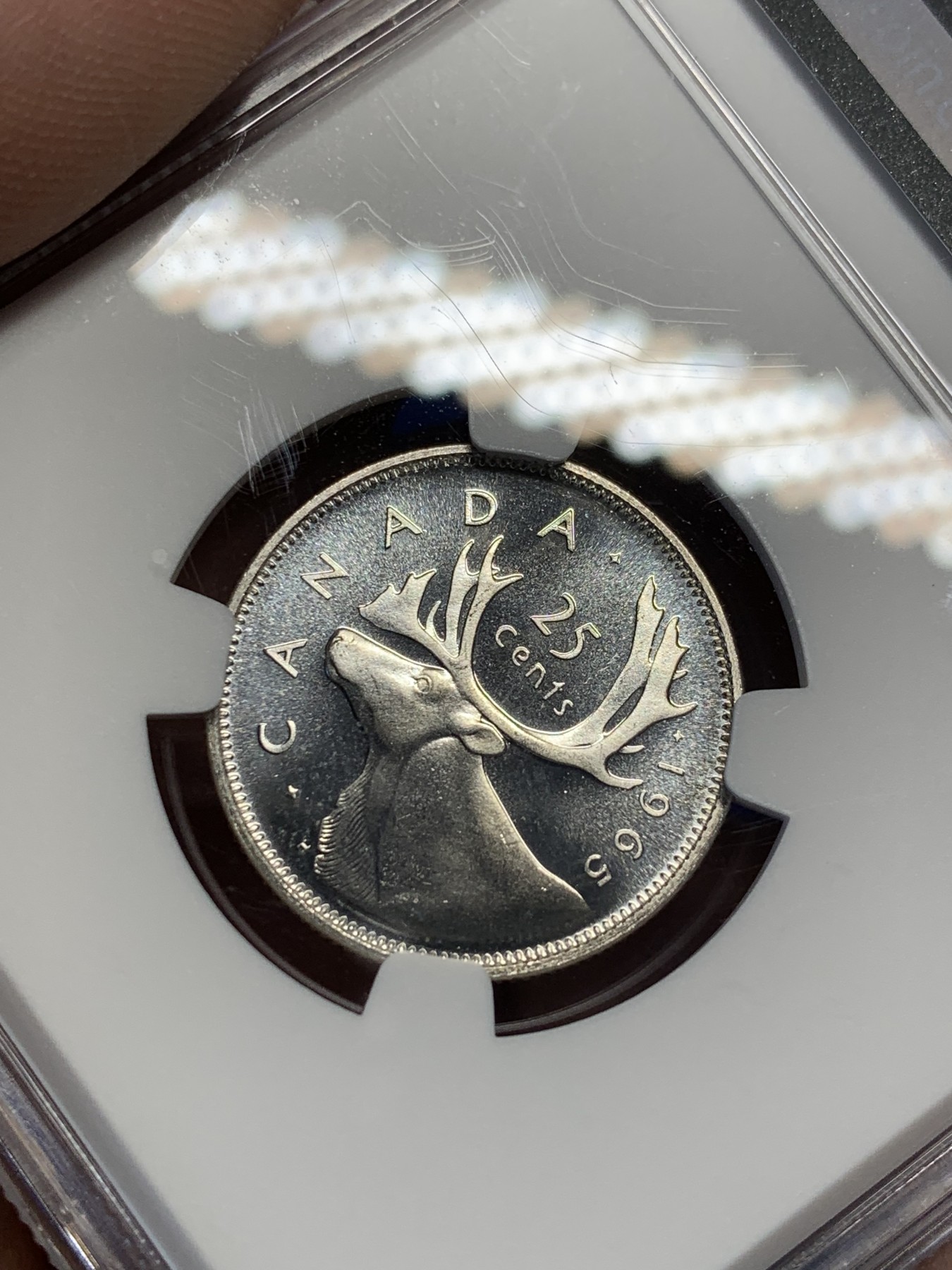 《竞宝斋》第208场-周日，周一 2场 (全场包邮) NGC PL66 加拿大1965年伊丽莎白流通25分银币