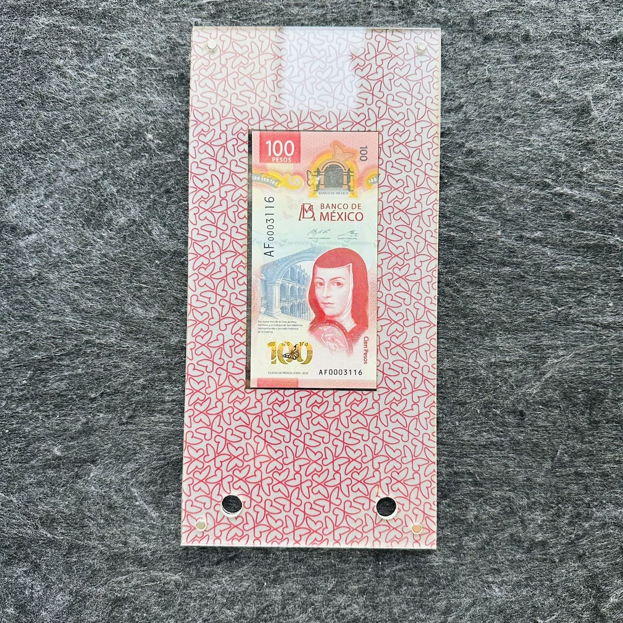 墨西哥2020年100比索塑料钞，亚克力版