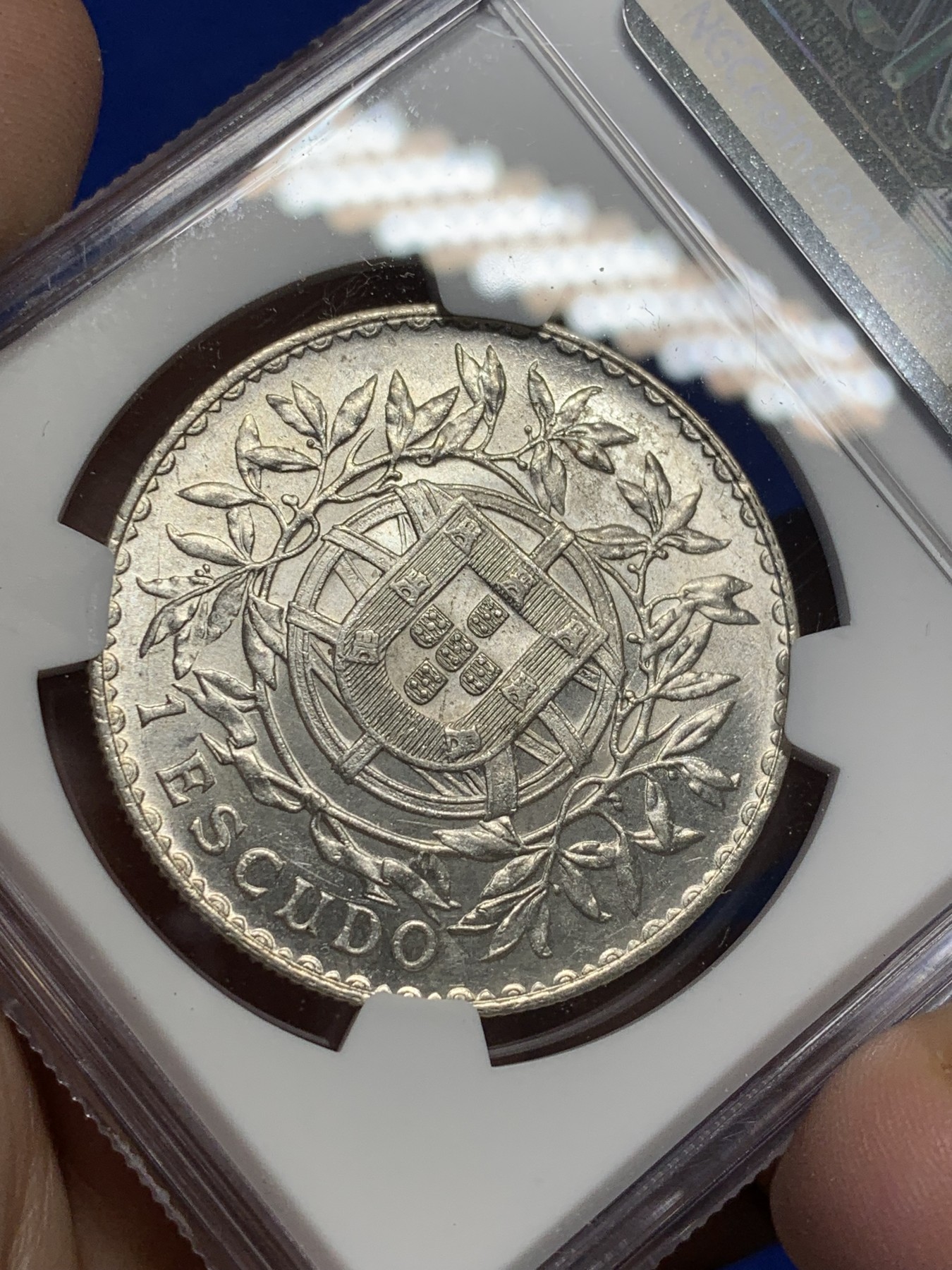 《竞宝斋》第208场-周日，周一 2场 (全场包邮) NGC-MS61 葡萄牙1916年女神头像1埃斯库多大银币