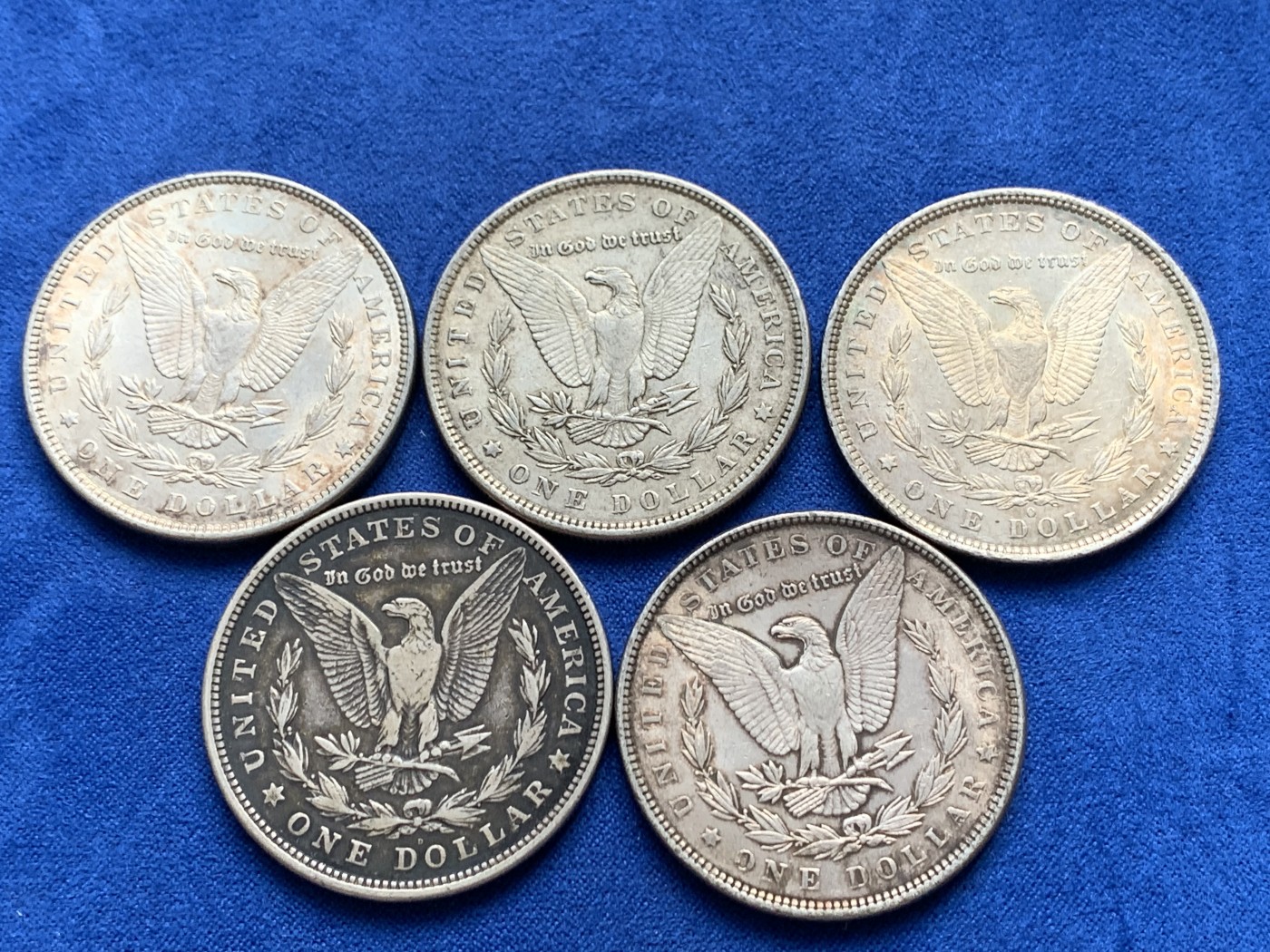 《竞宝斋》第208场-周日，周一 2场 (全场包邮) 5枚一组 美国摩根银币