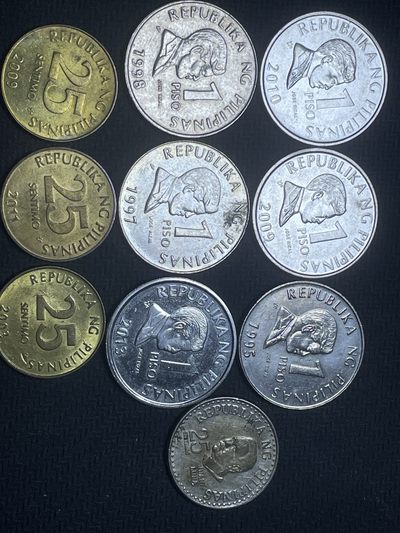 洪武诸明·稀奇钱币基地62场 - 好品美品菲律宾比索分币一组10个