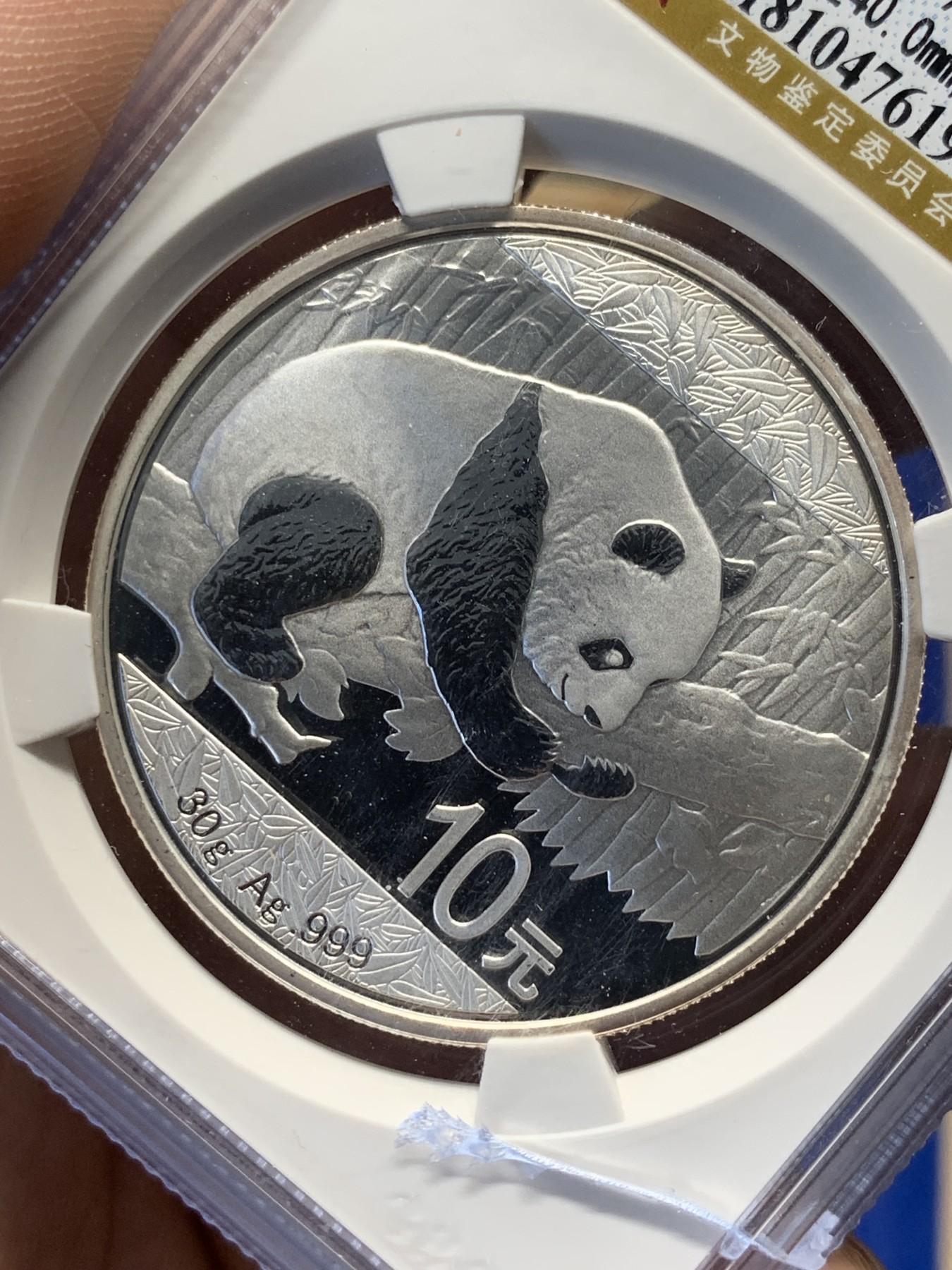 《竞宝斋》第208场-周日，周一 2场 (全场包邮) 公博-MS70 中国 2016年10元熊猫银币 满分熊猫 状态极好 盒子有裂没有碎