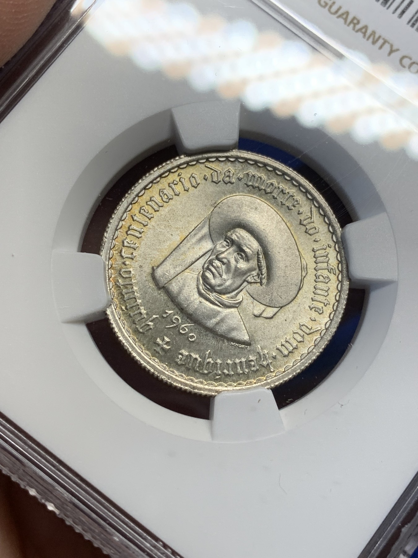 《竞宝斋》第208场-周日，周一 2场 (全场包邮) NGC MS63 葡萄牙1960年5埃斯库多银币