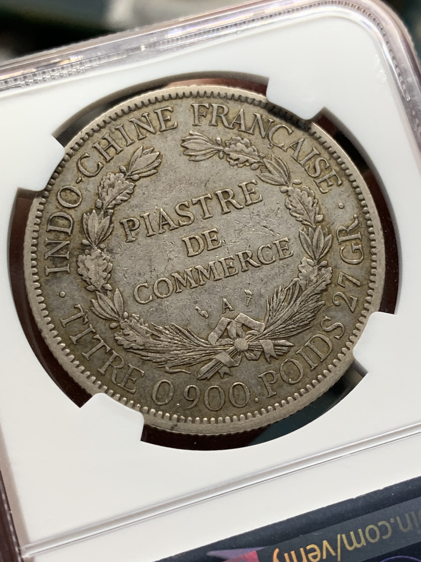 《竞宝斋》第208场-周日，周一 2场 (全场包邮) NGC-XF45 法属坐洋1皮亚斯特银币 1902A 原味 状态好