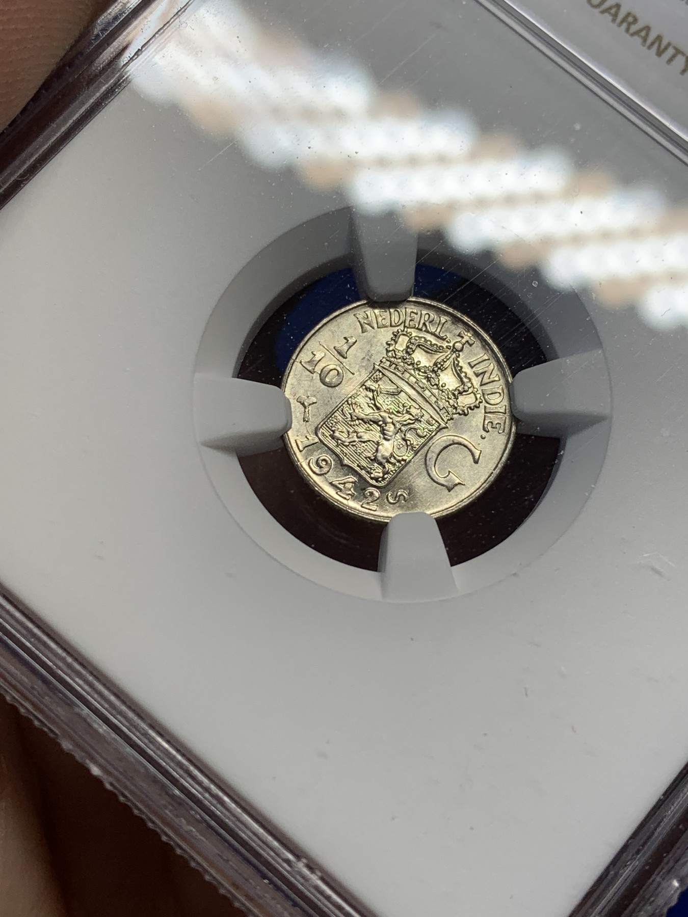 《竞宝斋》第208场-周日，周一 2场 (全场包邮) NGC MS64 冠军分 荷属东印度 1942年1/10盾银币