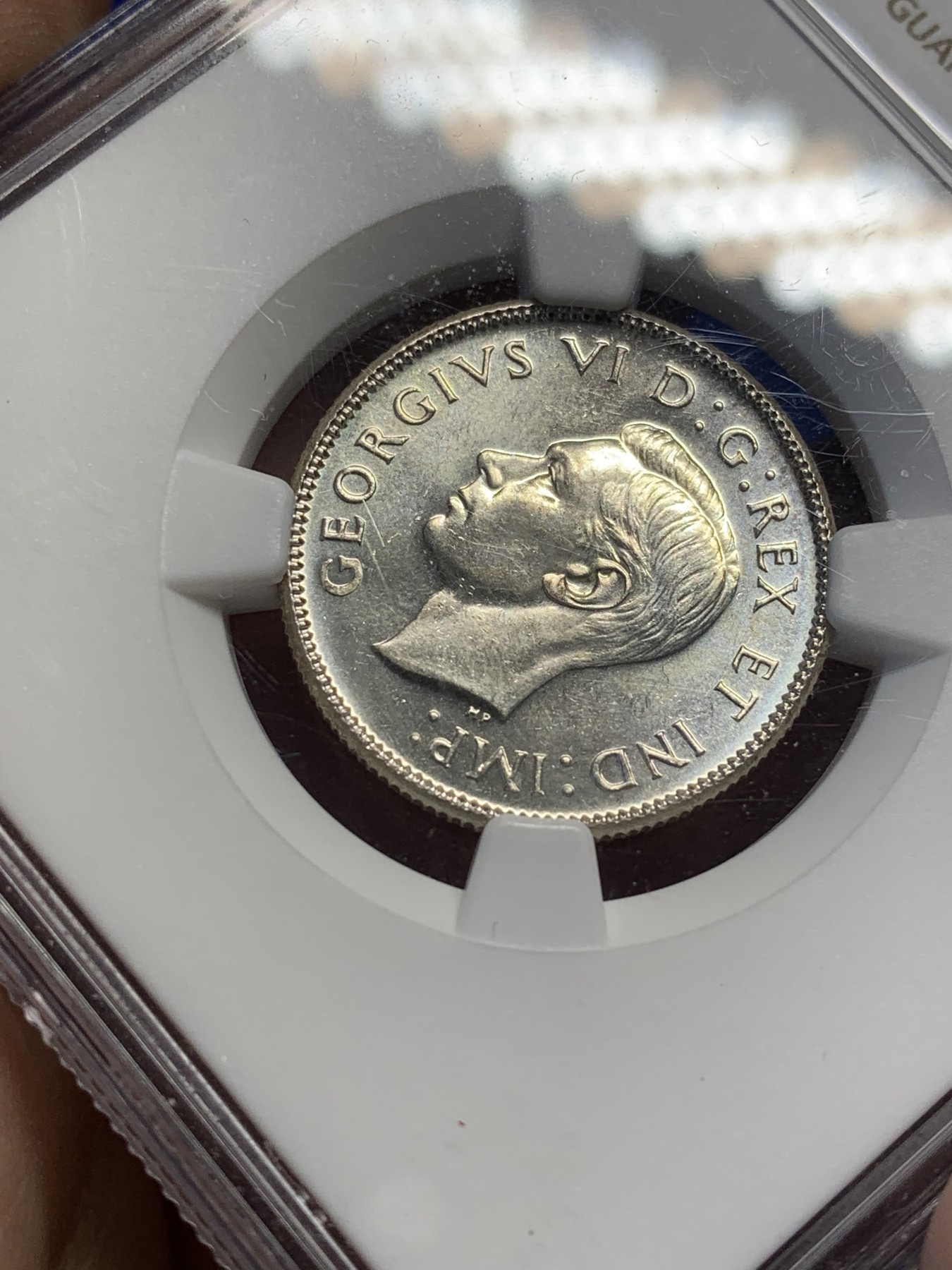 《竞宝斋》第208场-周日，周一 2场 (全场包邮) NGC MS64 加拿大1947年乔六流通25分银币