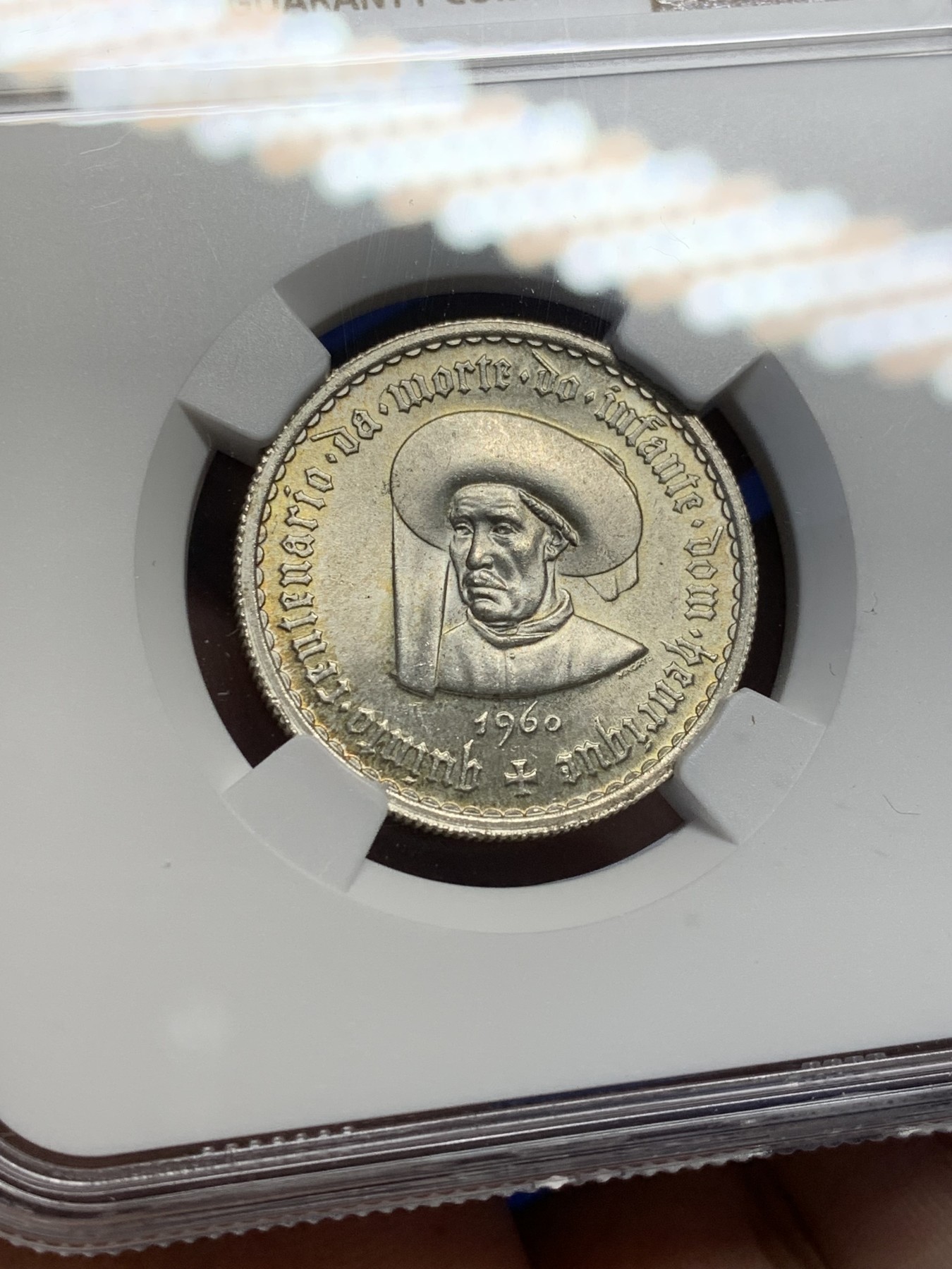 《竞宝斋》第208场-周日，周一 2场 (全场包邮) NGC MS63 葡萄牙1960年5埃斯库多银币