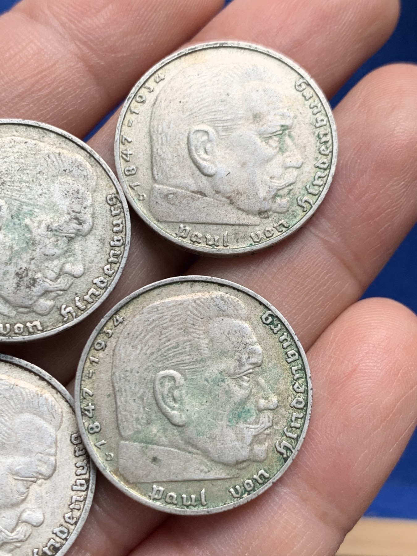 《竞宝斋》第208场-周日，周一 2场 (全场包邮) 4枚一组 德国1937年二战期间流通品相2马克银币