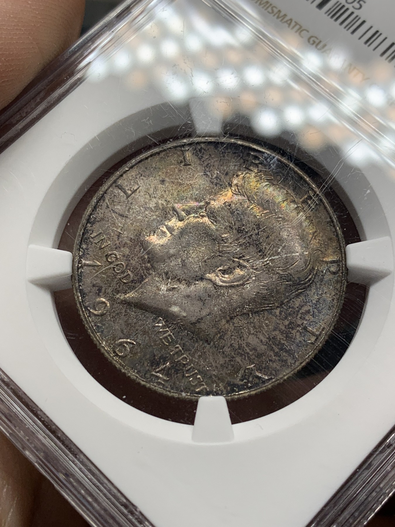 《竞宝斋》第208场-周日，周一 2场 (全场包邮) NGC MS62 美国1964年50分肯尼迪银币 900银 12.5克