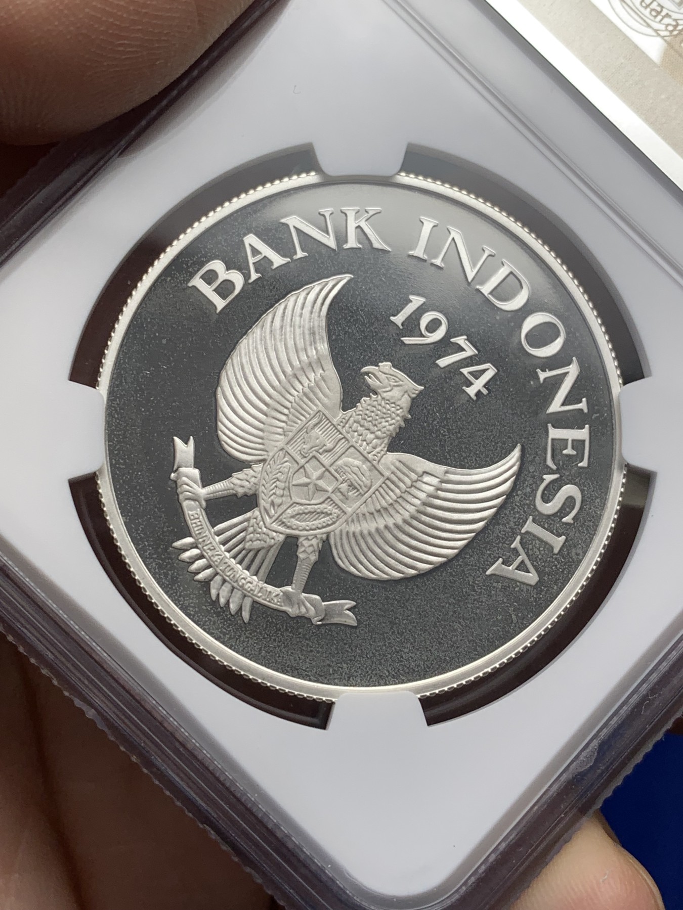 《竞宝斋》第208场-周日，周一 2场 (全场包邮) NGC-PF66UC 印度尼西亚1974年猛虎精制银币 热门品种