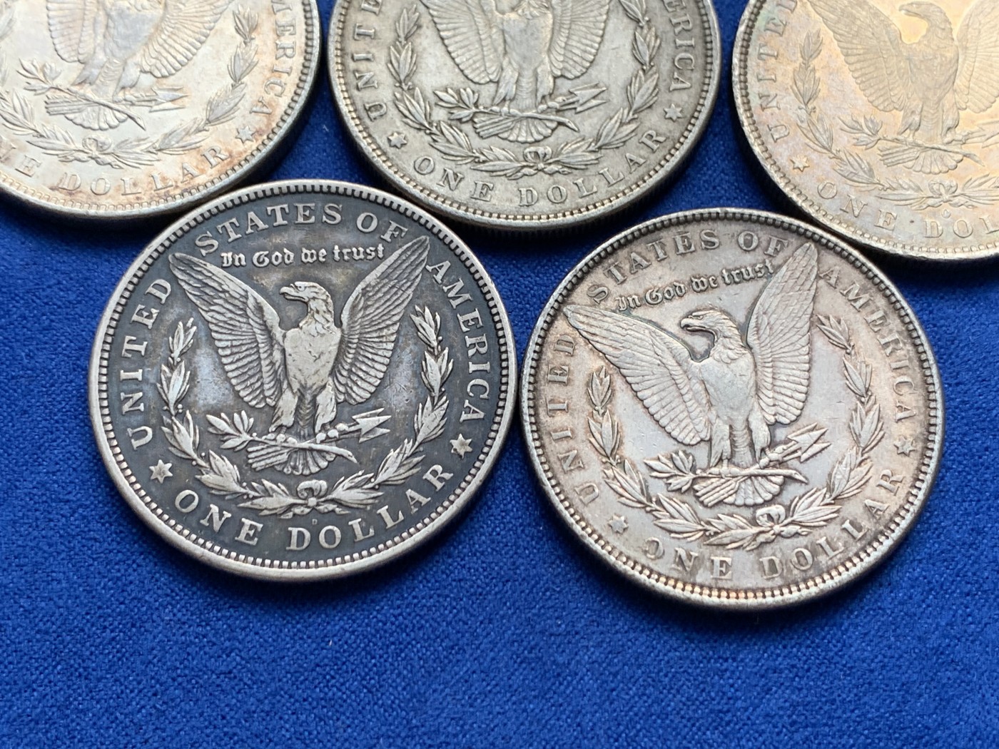 《竞宝斋》第208场-周日，周一 2场 (全场包邮) 5枚一组 美国摩根银币