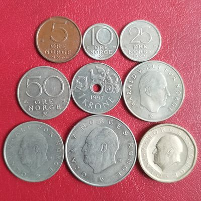 挪威 70-90年代 套币 全9枚 - 挪威 70-90年代 套币 全9枚