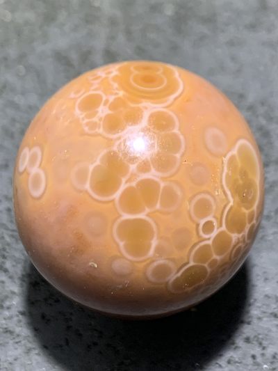 精美高玉化战国红玛瑙气泡纹大圆珠一颗！ 精美高玉化战国红玛瑙气泡纹大圆珠一颗！