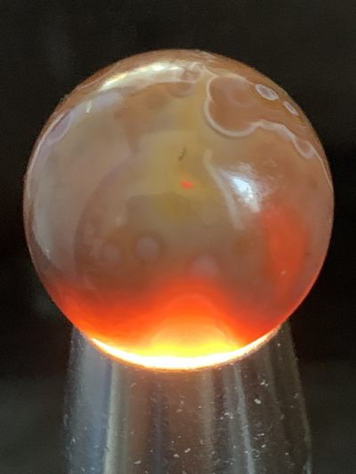 精美高玉化战国红玛瑙气泡纹大圆珠一颗！ 精美高玉化战国红玛瑙气泡纹大圆珠一颗！