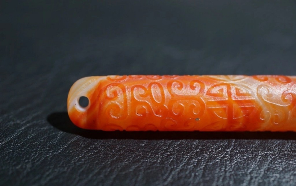 特色精选｜拍卖专场 老玛瑙满工团寿翎管挂件｜尺寸详见图九