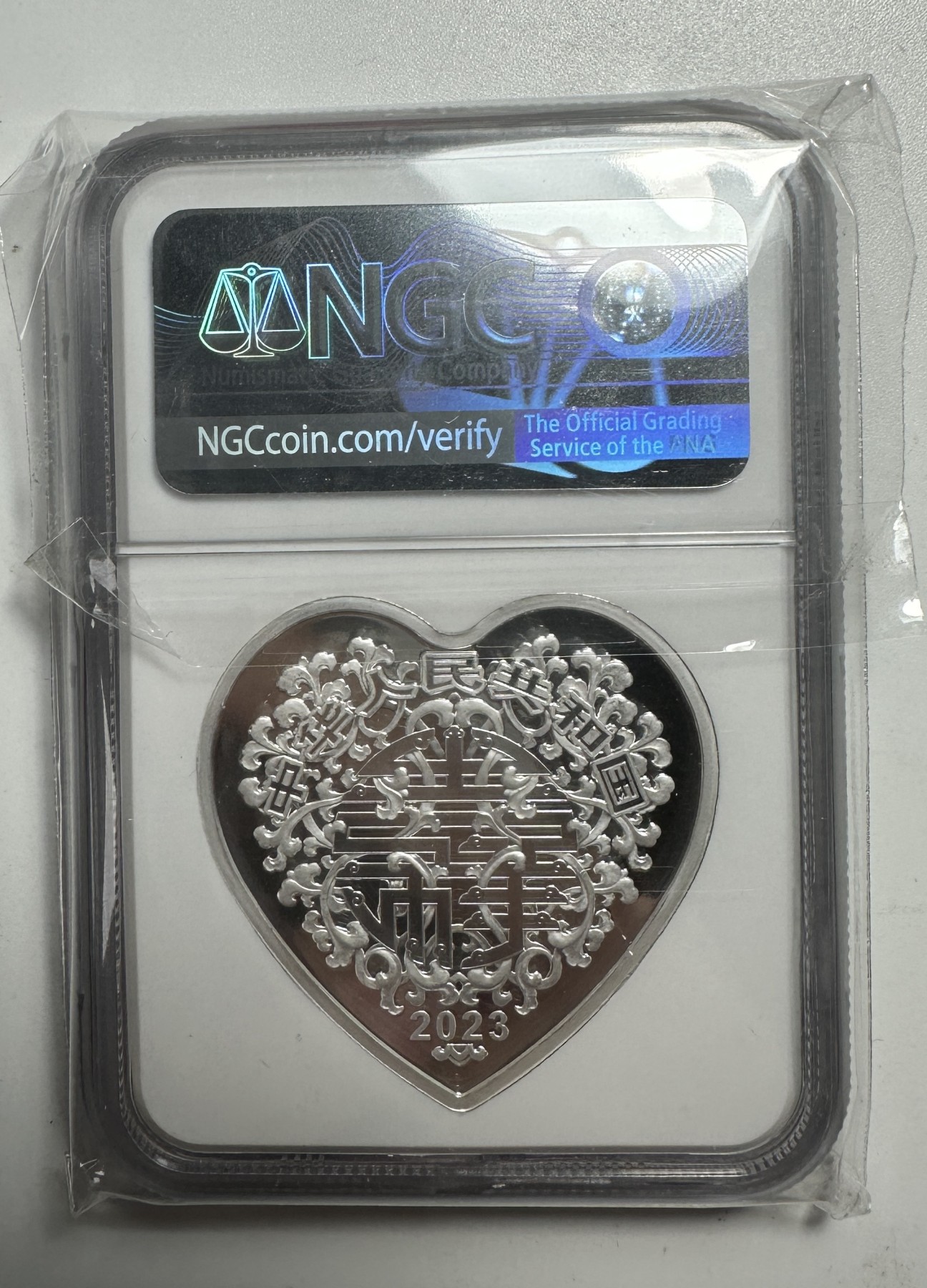 【金钰满堂钱币】拍卖第二十期 福利多多 大家多多捧场 2023年吉祥文化比翼双飞30克银币ngc70分 带盒证