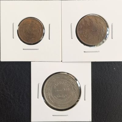 约旦 1970-80年代 硬币 3枚 - 约旦 1970-80年代 硬币 3枚