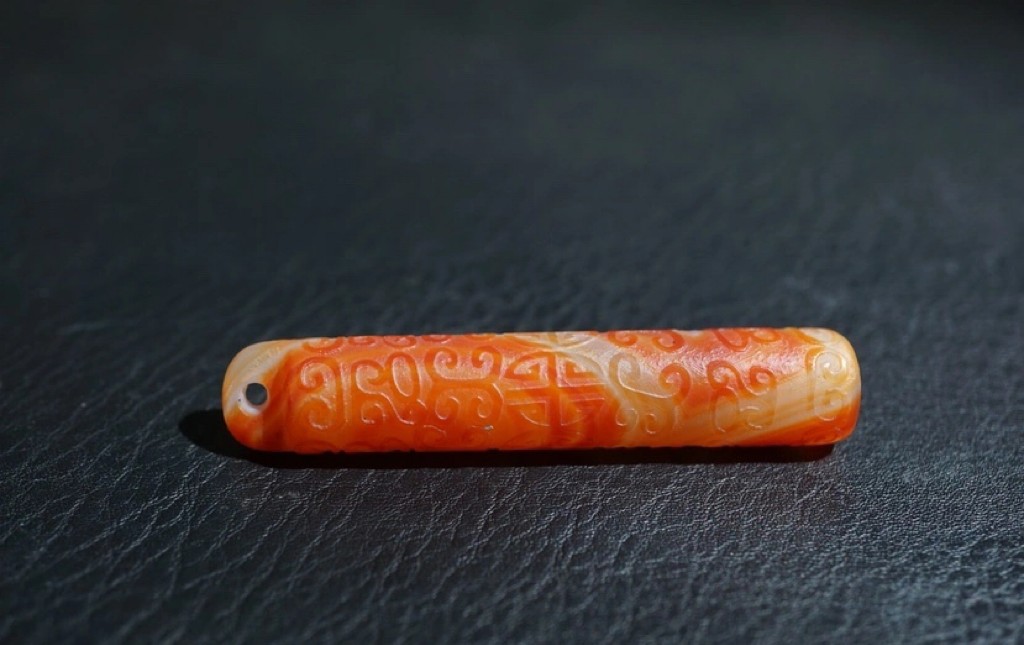 特色精选｜拍卖专场 老玛瑙满工团寿翎管挂件｜尺寸详见图九