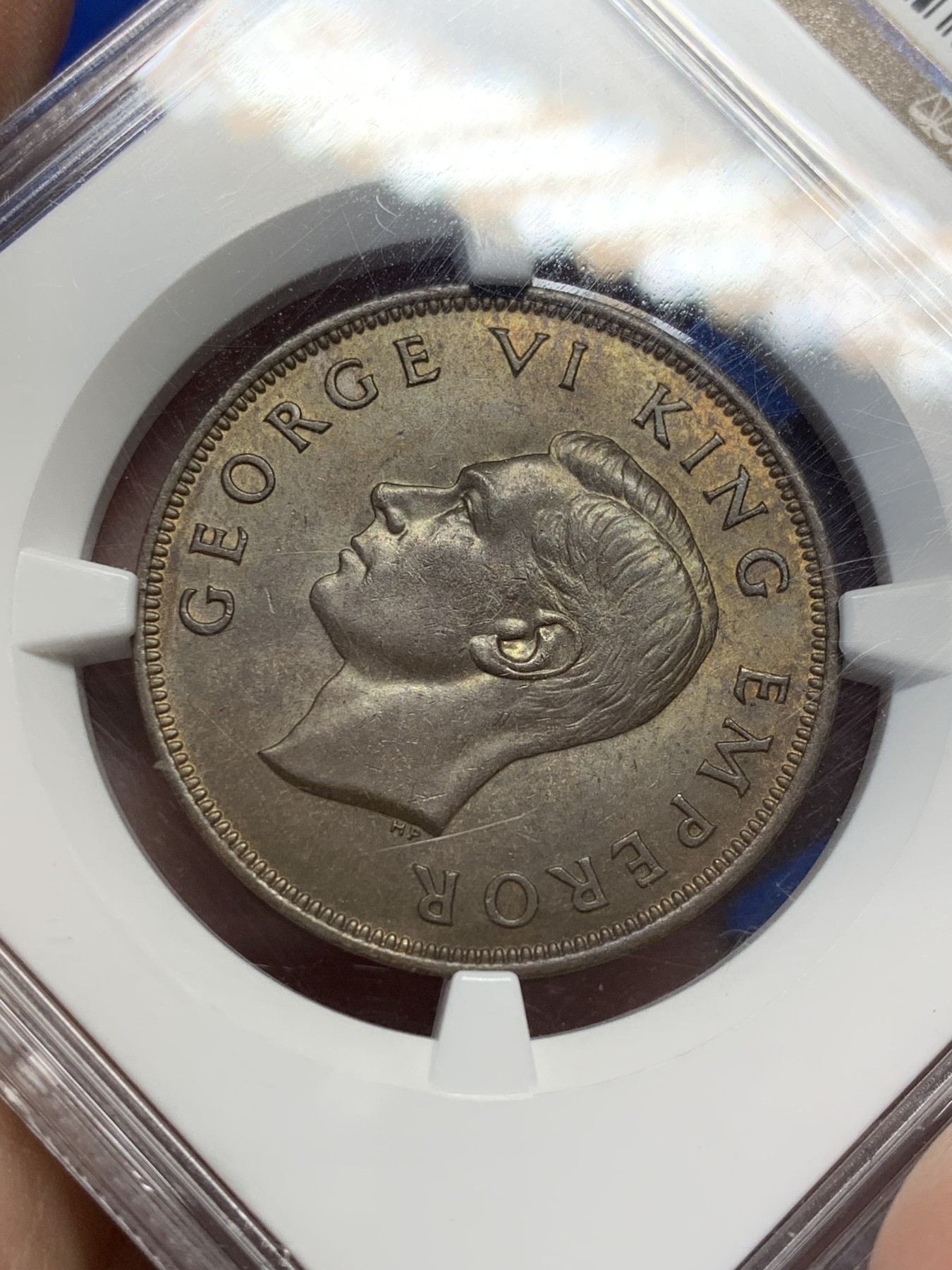 《竞宝斋》第209场-周日，周一 2场 (全场包邮) NGC MS63BN 新西兰1941年乔六1便士铜币