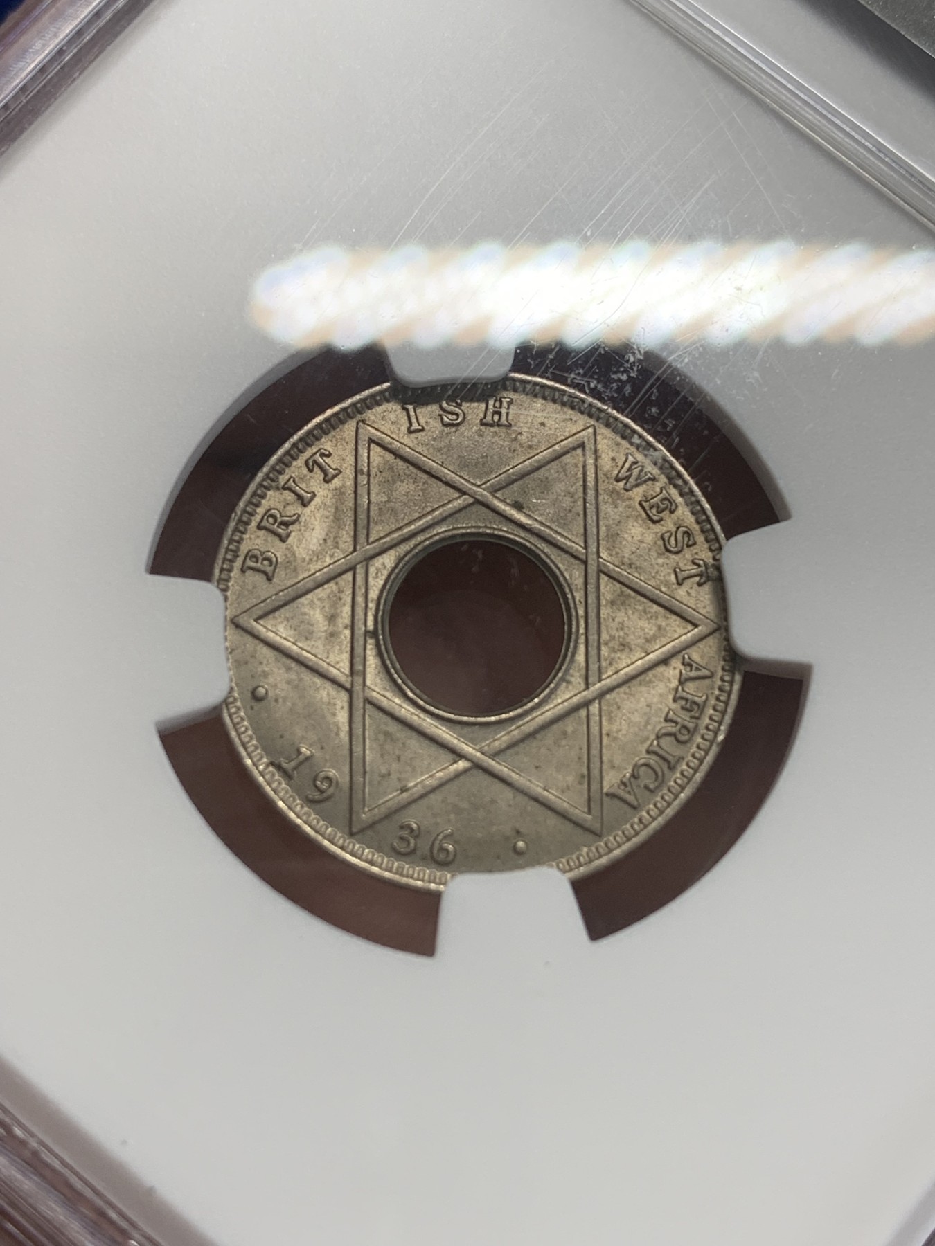 《竞宝斋》第209场-周日，周一 2场 (全场包邮) NGC-MS63 英属西非 1936年爱德华八世1/10便士