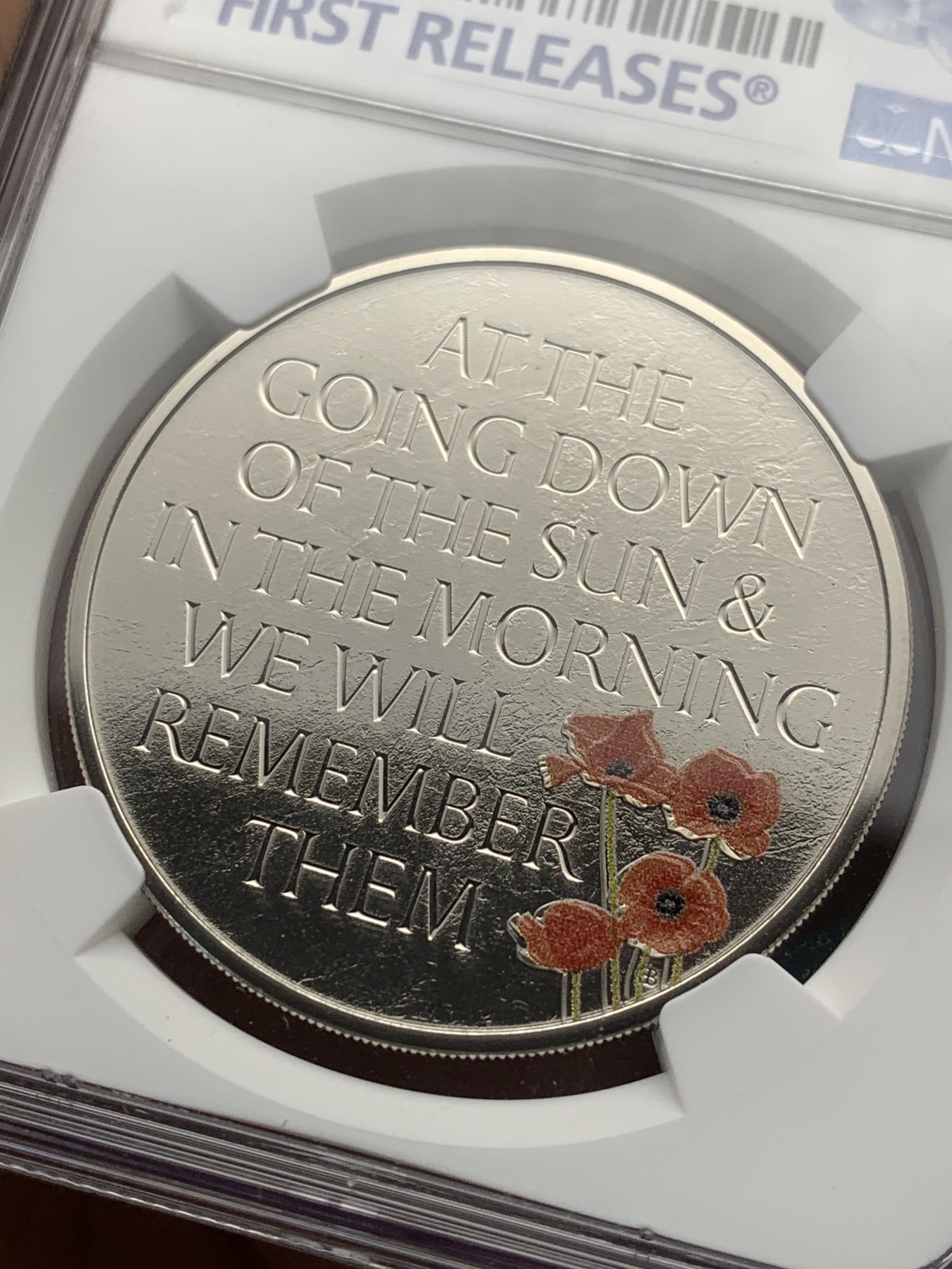 《竞宝斋》第209场-周日，周一 2场 (全场包邮) NGC MS69DPL 英国2021年5英镑阵亡将士纪念克朗币