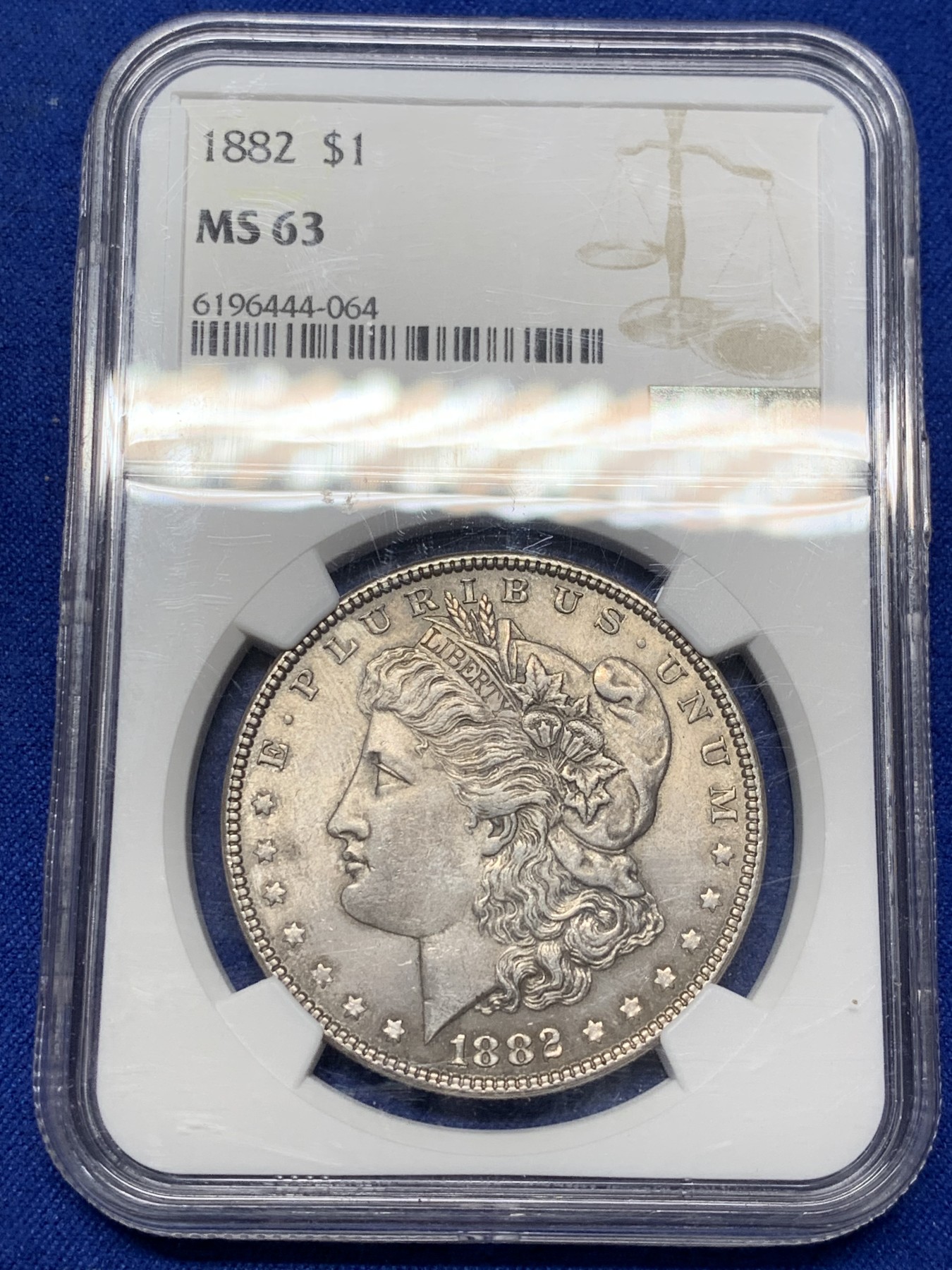 《竞宝斋》第209场-周日，周一 2场 (全场包邮) NGC MS63 美国1882年摩根银币，味道很舒服，很少见这种味道的摩根。