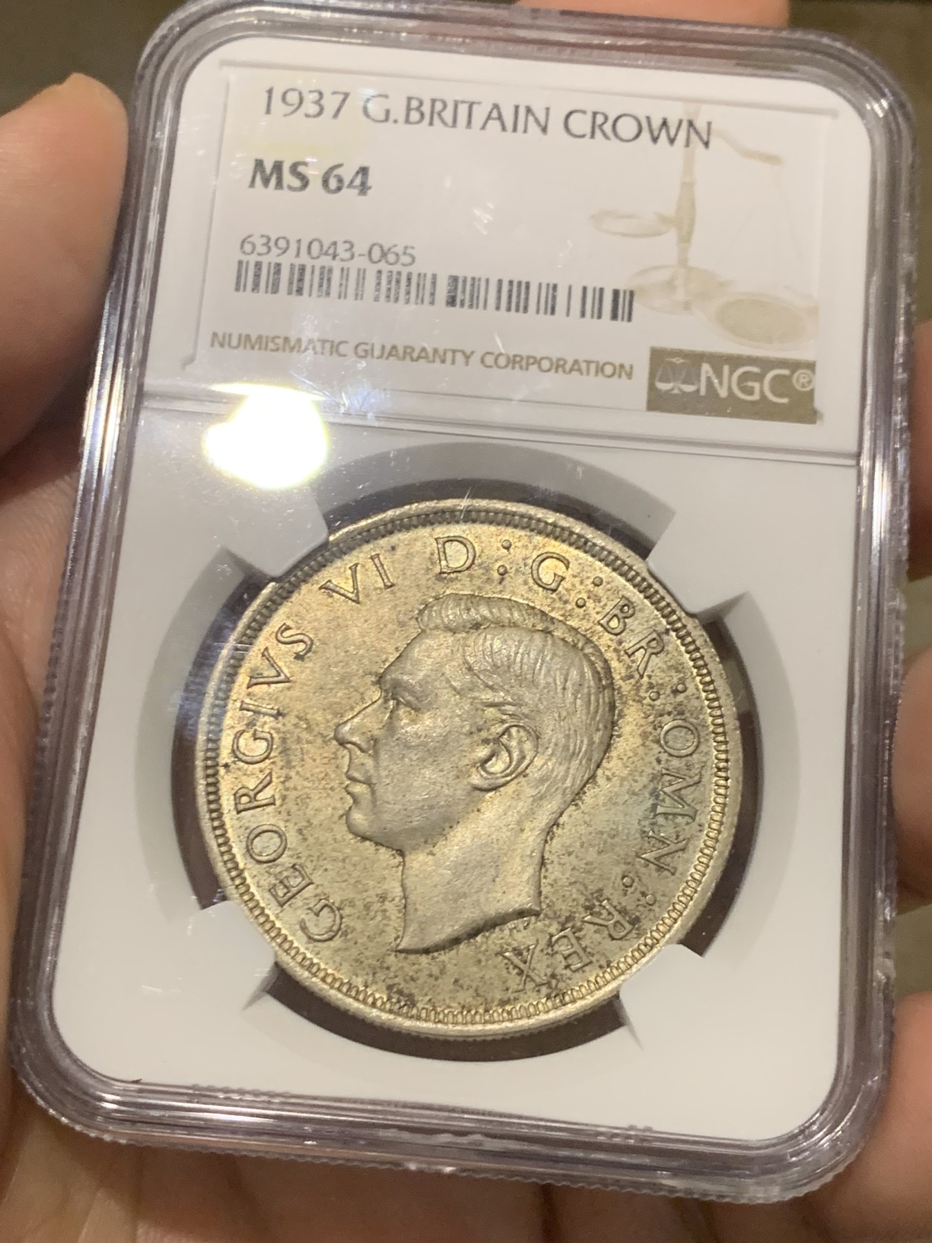 《竞宝斋》第209场-周日，周一 2场 (全场包邮) NGC-MS64 英国 1937年乔治六世登基克朗银币 比木马剑少一个量级的低估品种 高分难得