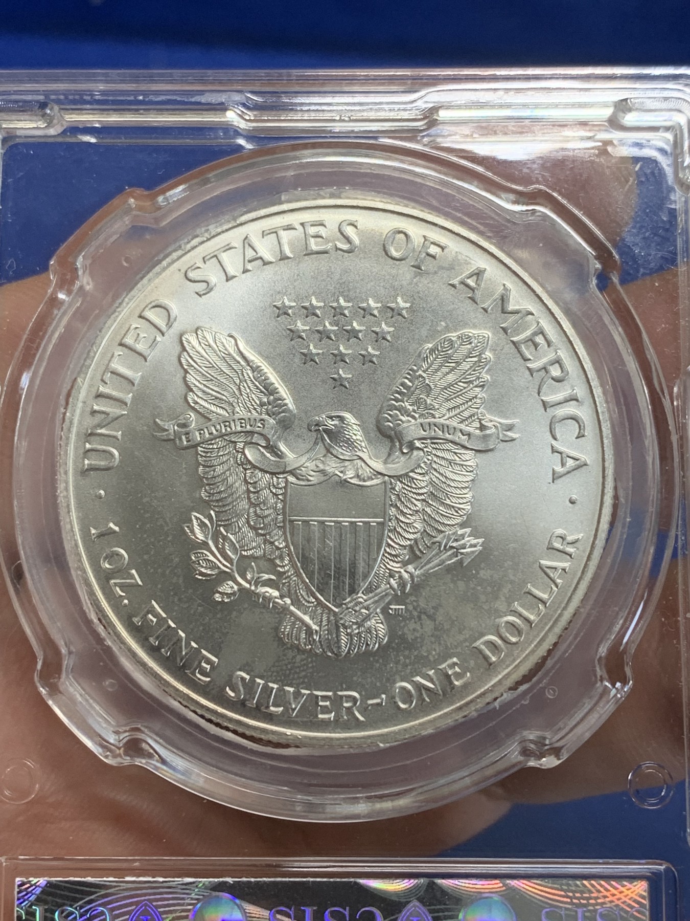 《竞宝斋》第209场-周日，周一 2场 (全场包邮) CSIS 评级 美国 1996 行走女神 1美元大银币31.1克 999银