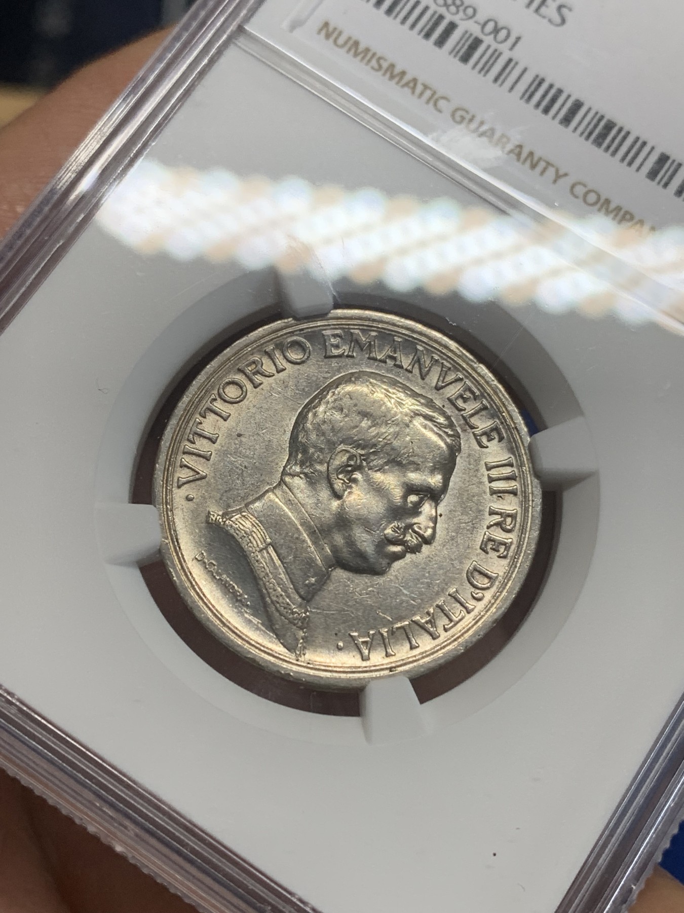 《竞宝斋》第209场-周日，周一 2场 (全场包邮) NGC-AUD 意大利 1914年 2里拉马车银币