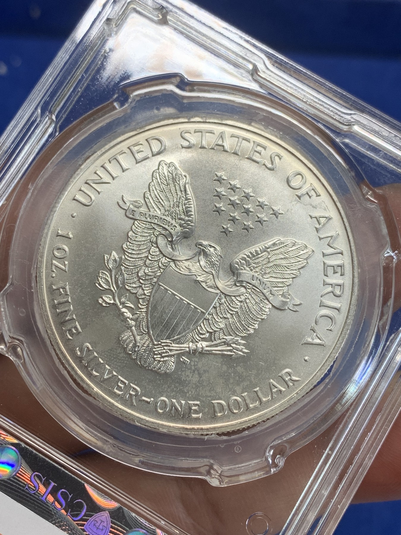 《竞宝斋》第209场-周日，周一 2场 (全场包邮) CSIS 评级 美国 1996 行走女神 1美元大银币31.1克 999银