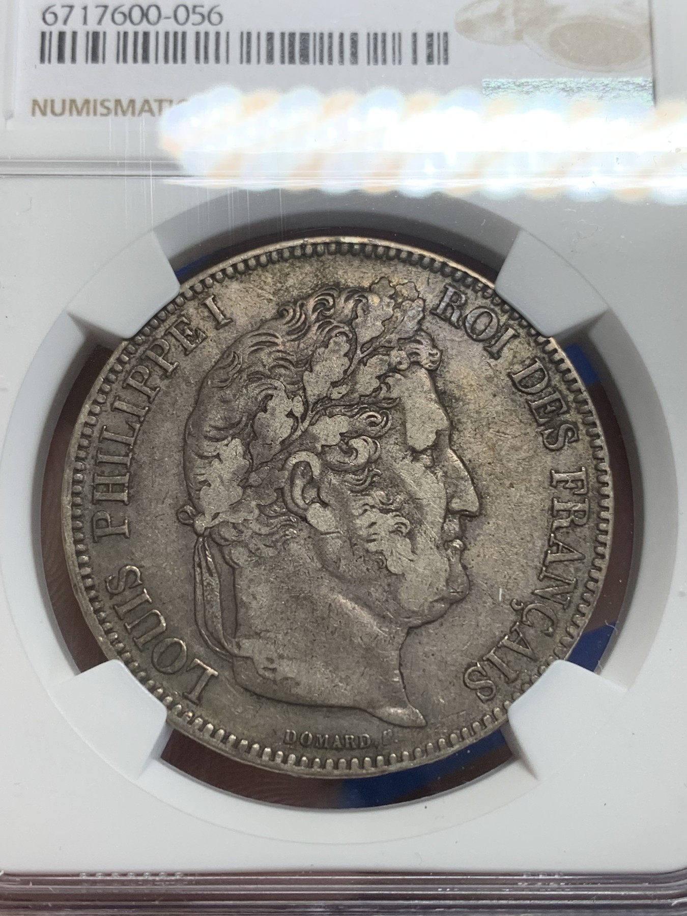 《竞宝斋》第209场-周日，周一 2场 (全场包邮) NGC-VF30 法国1843年 菲利普一世 5法郎大银币