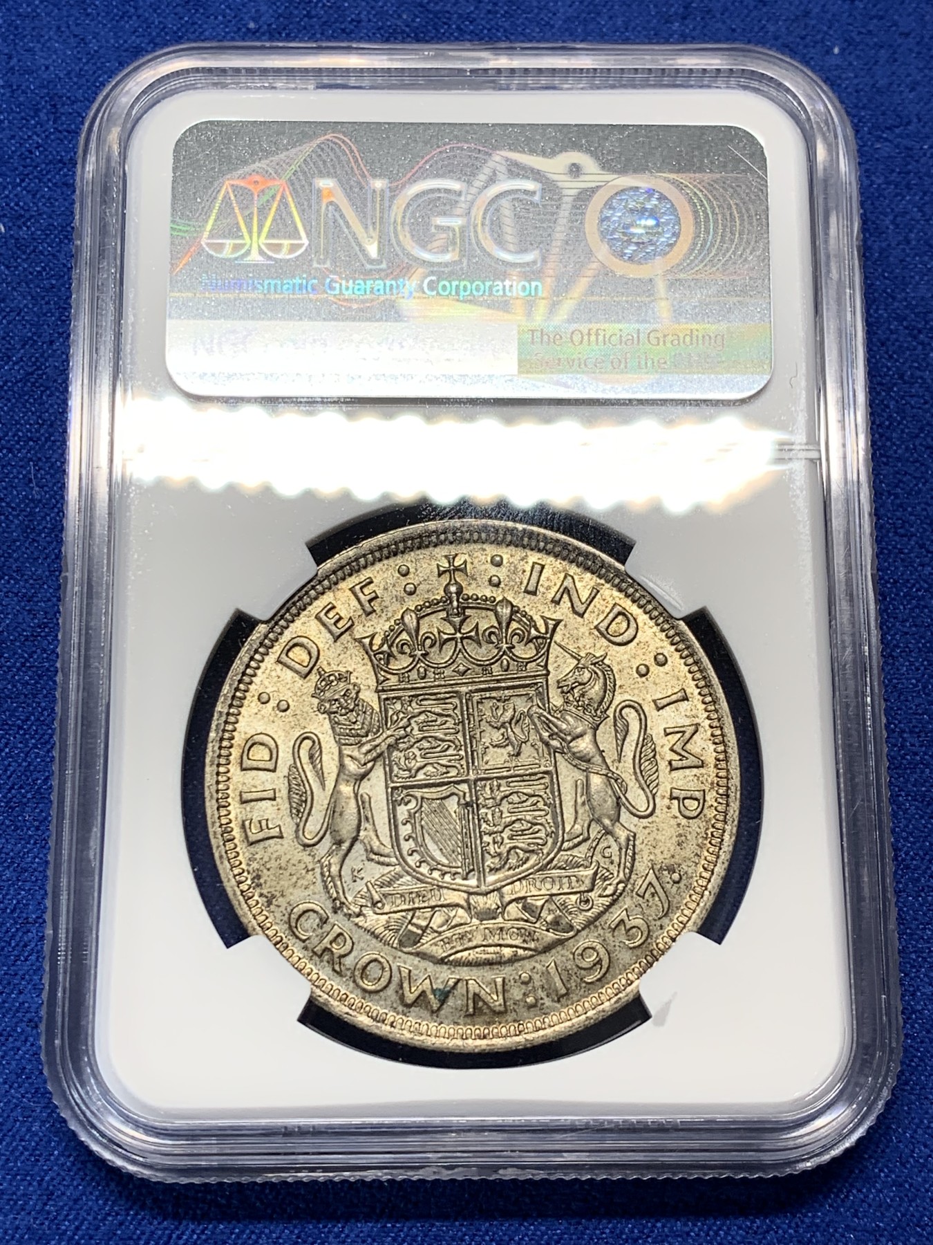 《竞宝斋》第209场-周日，周一 2场 (全场包邮) NGC-MS64 英国 1937年乔治六世登基克朗银币 比木马剑少一个量级的低估品种 高分难得