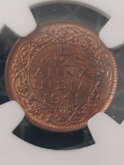 燕姐换藏第63拍 印度1941年十二分之一安娜铜币