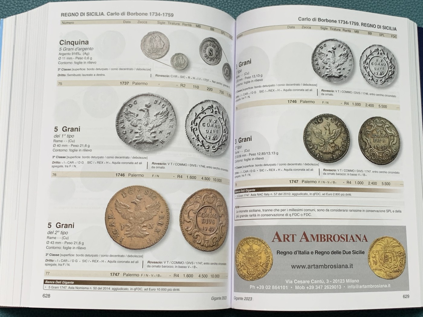 《竞宝斋》第209场-周日，周一 2场 (全场包邮) 意大利GIGANTE目录2023年新版本，意系钱币玩家必备之宝典，内容非常丰富参考价值极高